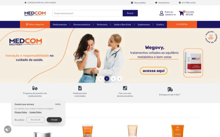 Home page of Drogaria Delivery Medcom